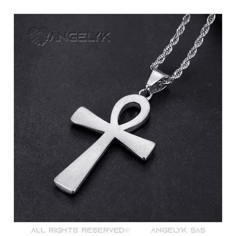 BOBIJOO Jewelry Pendentif Croix Ankh De Vie Egyptienne Argent