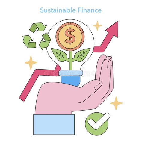 Sustainable Finance Concept Flat Vector Illustration Stock Vector