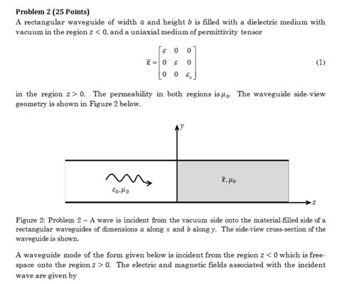 Solved Problem 2 25 Points A Rectangular Waveguide Of