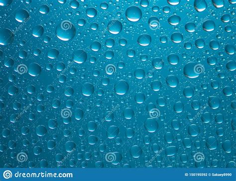 Close Up Of Water Drops On Glass Surface Stock Photo Image Of Nature