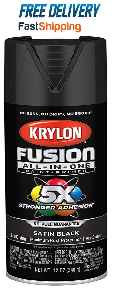 Krylon Fusion All In One Spray Paint Matte Black 12 Oz Matte Black