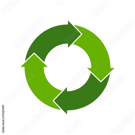 Cycle Loop Diagram Life Cycle Four Arrows Diagram Vector Stock