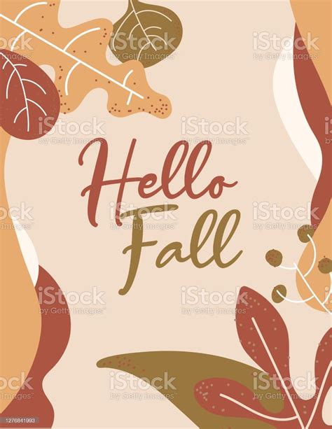 Vector illustration of a Abstract Fall Leaves background template ...