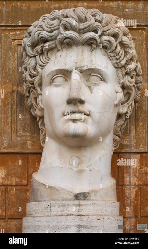 Head Of A Giant Roman Statue Of Emperor Augustus Vatican Museum Rome