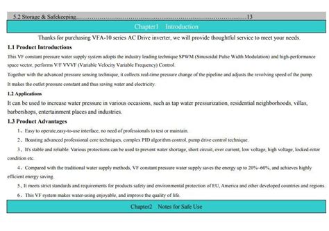 VFA 10 Series Instruction Manual Knowledge Zhejiang Wasinex