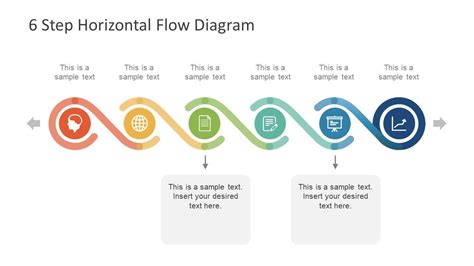 6 Step Horizontal Flow Diagram For Powerpoint Slidemodel Process Flow Diagram Diagram