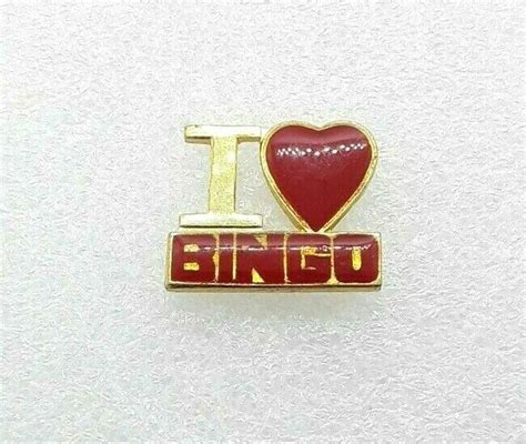 I Love Bingo Lapel Hat Pin With Heart Hat Pins Lapel Bingo