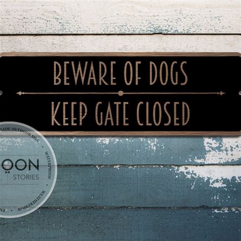 12 Inch Metal Beware Of Dogs Keep Gate Closed Sign With Powder Etsy