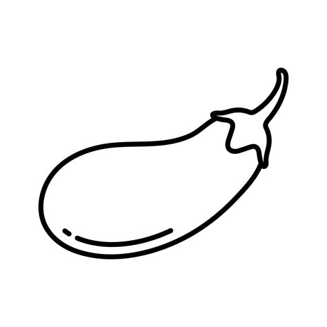 Eggplant Aubergine Brinjal Vegetable Icon In Line Style Design