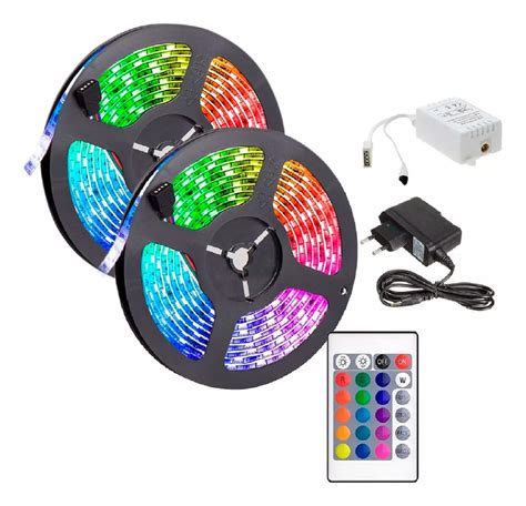 Cinta Luces Led Tira Rgb M C Transformador Control X Atrix