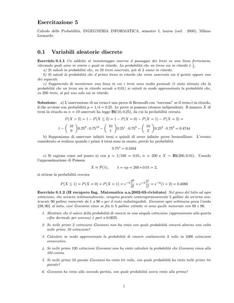 Esercit Esercitazione Esercitazione Calcolo Delle Probabilit