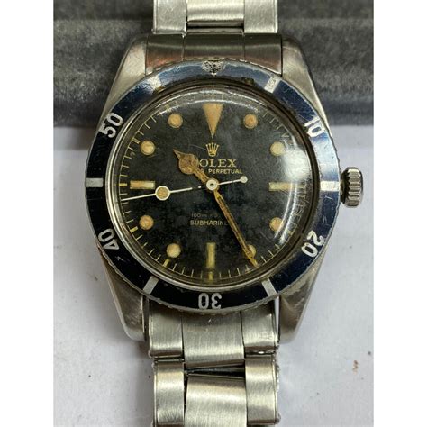 Vintage 1957 Rolex Submariner 36mm Black Gilt Dial James Bond Steel Watch 6536 1 Ebay