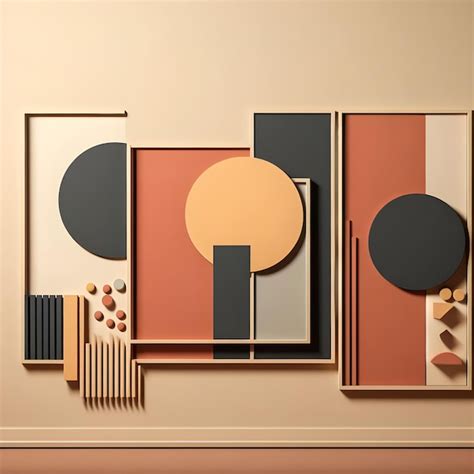 Premium Photo A Minimalist Wall Art Piece Using Only Geometric Shapes