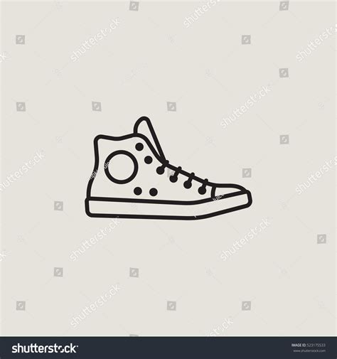 Sneaker Outline Vector Icon Stock Vector (Royalty Free) 523175533 ...