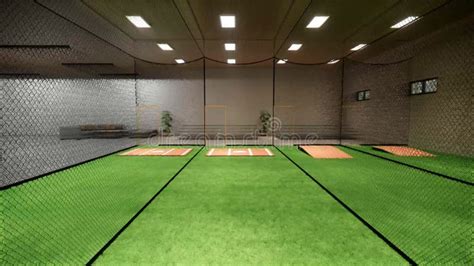 Indoor Baseball and Softball Batting Cages Rendering Stock Video ...