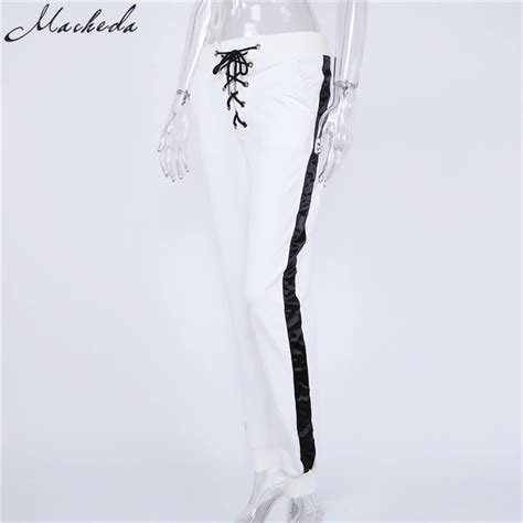 Free Shipping Women Elastic Waist Bandage Side High Waist Pants Jkp3692