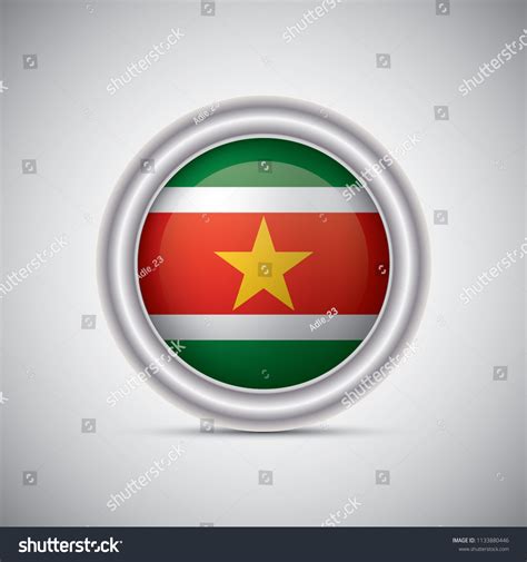 Suriname Flag Button Style Vector Image Royalty Free Stock Vector