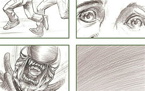 2d Black And White Illustrated Storyboard Frames Aliens Illustration Agent Website