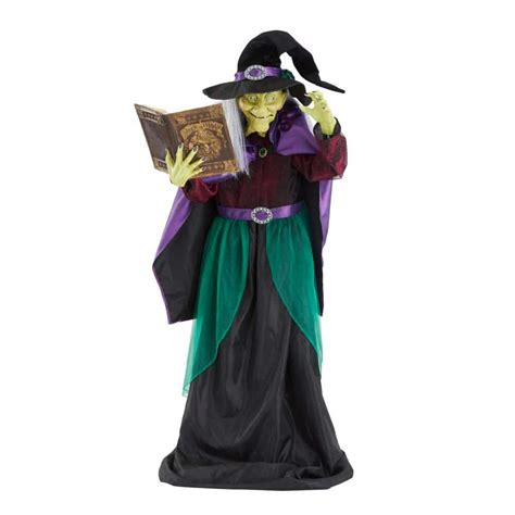 New Home Accents Life Size Halloween 7ft Spellcasting Led Witch Animatronic Deco Town