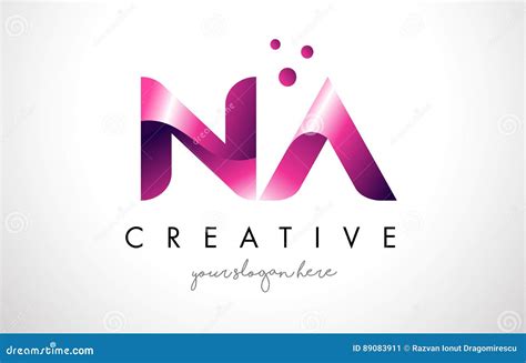 Na Letter Logo Design With Purple Colors And Dots Stock Vector