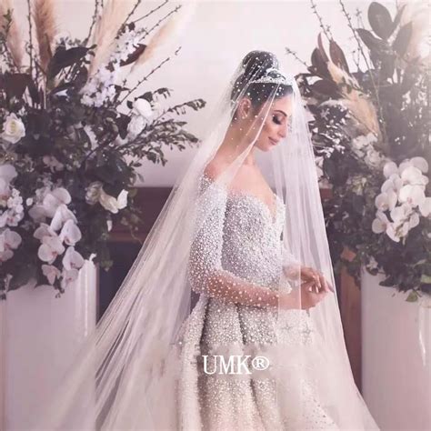 Luxury Saudi Arabia Ball Gown Muslim Wedding Dress 2019 Pearls Vintage ...