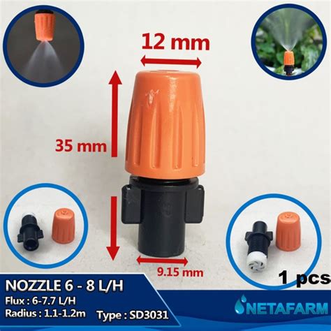 Jual Sprayer Head Mist Nozzle Misting Sprinkler Konektor L H Sd