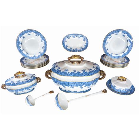 Antique 1888 Royal Worcester Vitreous Porcelain Dinnerware Set With