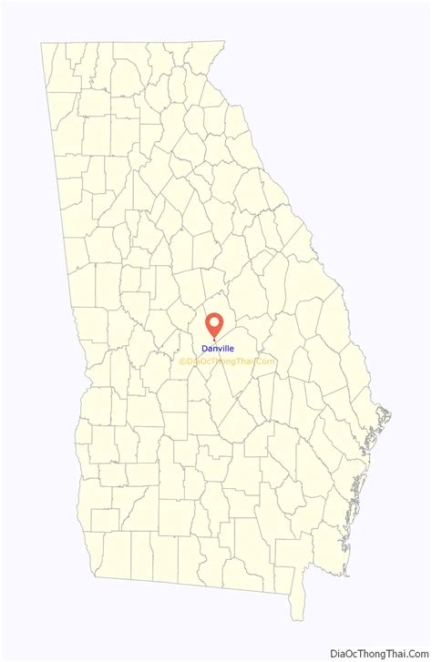 Map of Danville town, Georgia - Thong Thai Real