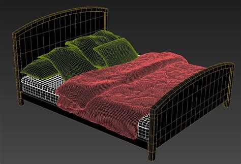 Simple Wooden Bed Design With Mattress 3d Max File Cadbull