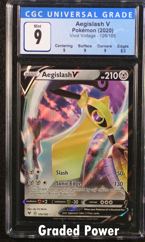 Vivid Voltage Aegislash V Cgc Holo Pokemon Ebay