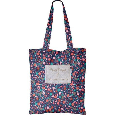 Sac Tote Bag Huppette Fleurie Papa Pique Et Maman Coud