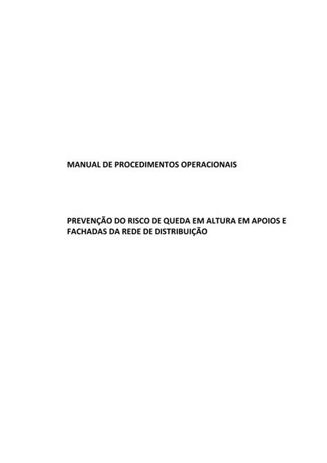 PDF MANUAL DE PROCEDIMENTOS OPERACIONAIS PREVENÇÃO DO RISCO DE