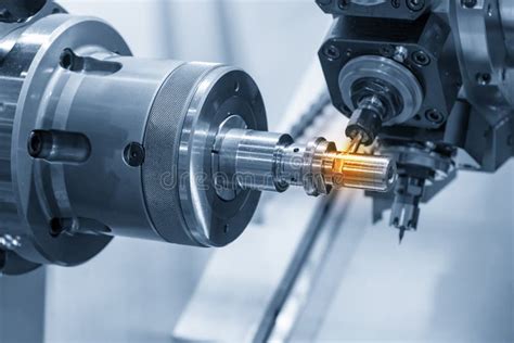 The Cnc Lathe Machine Or Turning Machine Stock Photo Image Of