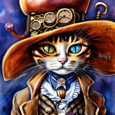 Steampunk Cat Art