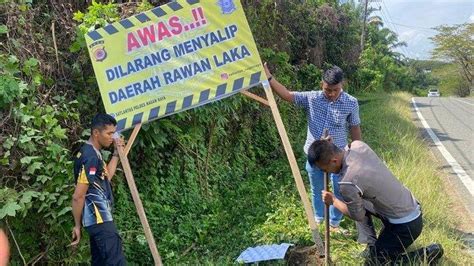 Usai Rengut Tiga Korban Jiwa Satlantas Polres Nagan Raya Pasang Spanduk Imbauan Di Babah Dua