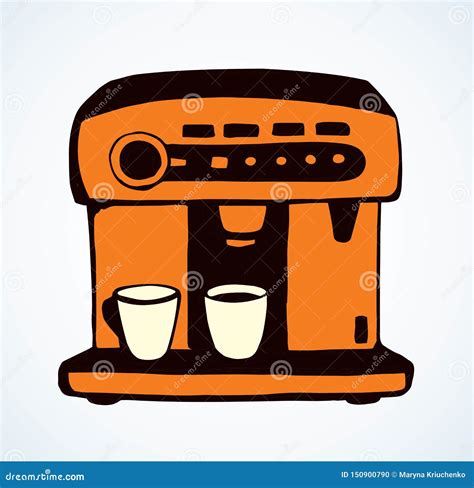 Coffee Maker Vector Drawing Stock Vector Illustration Of Cappuccino