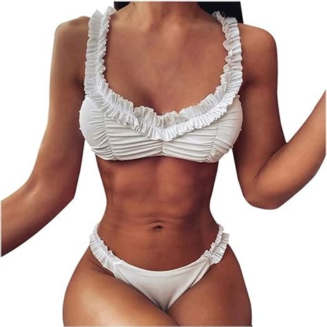 Lopily Bikini Set Damen Vintage R Schen Bikinis Gefaltete Bademode