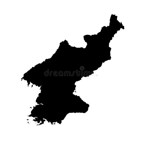 Mapa Corea Del Norte Del Vector Ilustraci N Aislada Del Vector Negro En