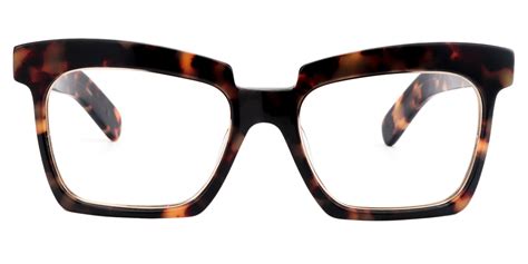 Venetia Rectangle Tortoise Eyeglasses Vooglam