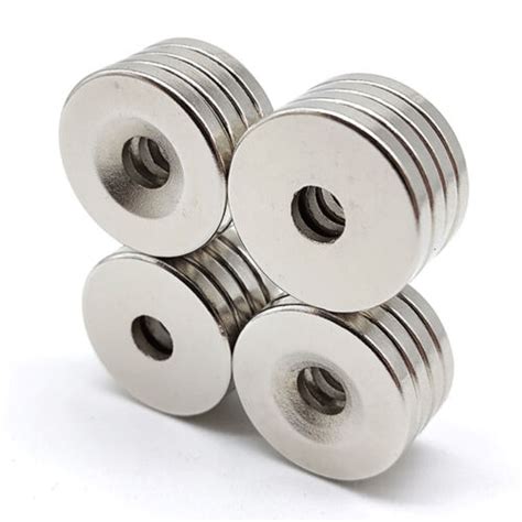 Pcs N Neodymium Magnets Countersunk Ring Hole Mm Rare Earth Strong