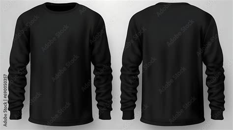 Blank black shirt mock up template, front and back view, isolated on ...