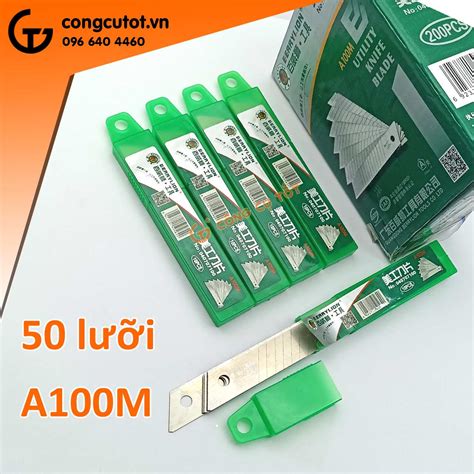 5 Hộp Lưỡi Dao Rọc Giấy Berrylion A100m TỔng 50 LƯỠi Dao