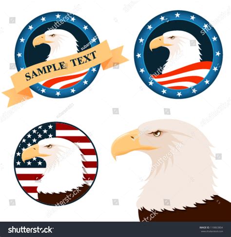 Illustration Bald Eagle American Flag Background Stock Vector (Royalty ...