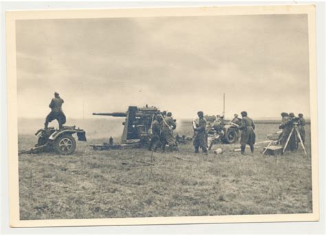 Waffen Ss Flak Im Erdkampf Original Postkarte Ss