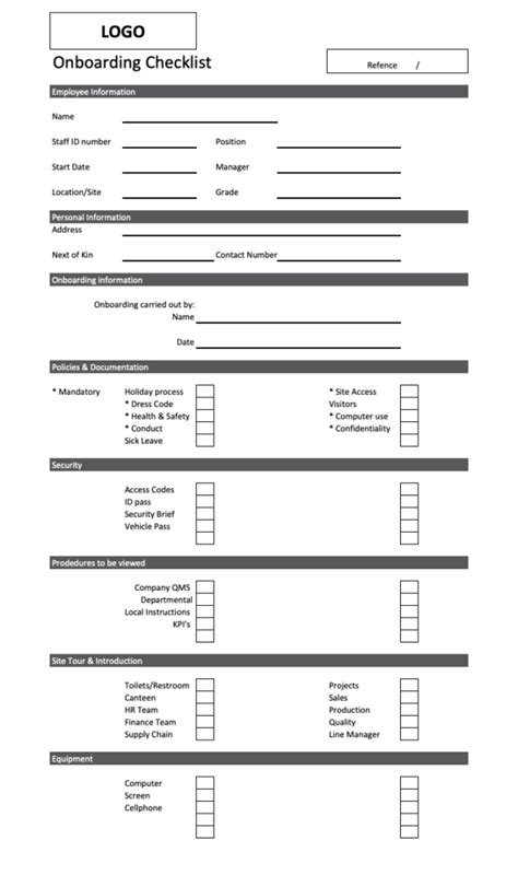 It Onboarding Checklist Template