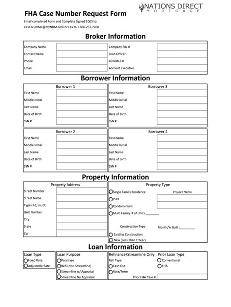 Fillable Online Fha Case Number Request Xlsx Fax Email Print Pdffiller