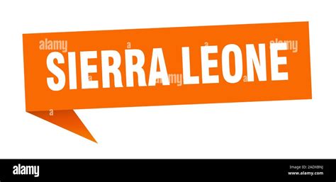 Sierra Leone sticker. Orange Sierra Leone signpost pointer sign Stock ...