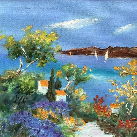 Peinture C Te D Azur Par Lyn Carr D Artistes