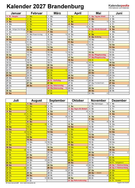 Kalender Brandenburg Ferien Feiertage Word Vorlagen