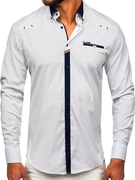 Camisa Elegante De Manga Larga Para Hombre Blanco Bolf 19603 Blanco